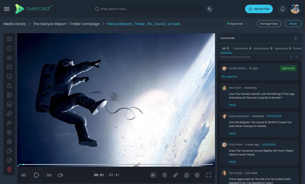 Overcast video management platform